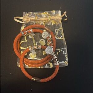 Endless rust orange double wrap and single wrap bracelet